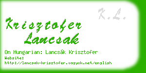 krisztofer lancsak business card